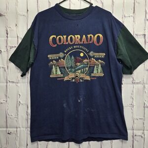 Vintage Rocky Mountain National Park Graphic Shirt Mens Sz XL 90s Made USA